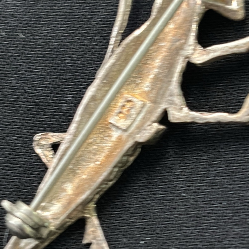 925 Silver Grasshopper Cricket Brooch - Picture 5 of 5